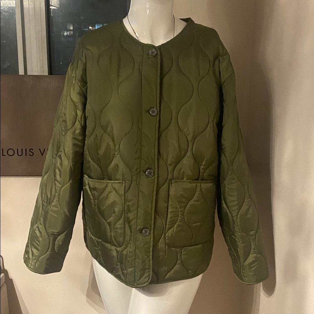 Obey Olive Green Quilted Puffer Jacket L